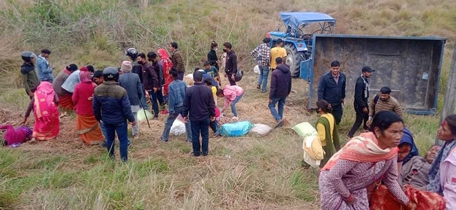 जन्ती बोकेको ट्याक्टर दुर्घटना हुँदा तीन जनाको मृत्यु