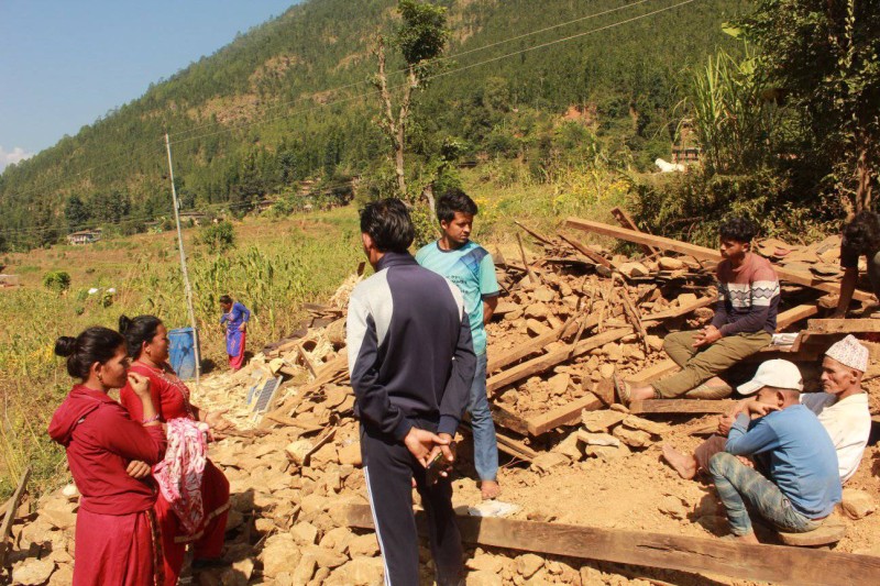 भूकम्पको कारण करिब ६२ हजार परिवार घरबासविहीन